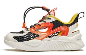 QIAODAN Детские кроссовки для дошкольников Back Rise 2.0 с амортизацией и воздухопроницаемостью, цвет белый, черный, оранжевый