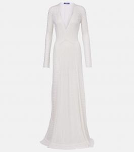 Трикотажное платье из шелка и кашемира Ralph Lauren Collection, Lux Cream