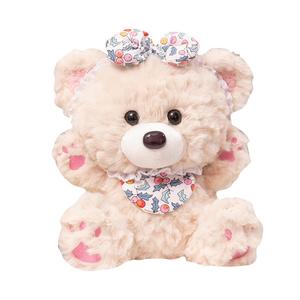 Милый плюшевый мишка с бантом, высота 22 см MLING, Ecru