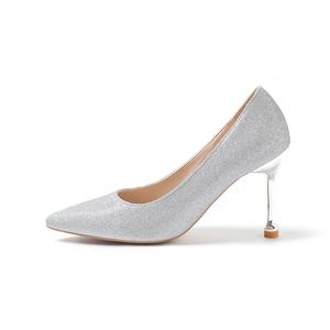 Женские туфли на высоком каблуке A poinsettia princess, серебро