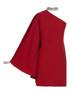 Платье мини Bolkan Crystal на одно плечо Taller Marmo, красный