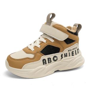 Теплые высокие детские кроссовки для повседневной жизни TONYBEAR, бежевый/коричневый