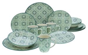 КОМПЛЕКСНЫЙ НАБОР «Зеленый, белый, светло-зеленый Yara Petrol» из 16 предметов на 4 персоны Creatable, зеленый/белый/светло-зеленый