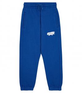 Спортивные брюки из хлопкового джерси с логотипом Off-White Kids, синий
