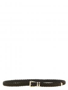 Плетеный ремень из телячьей кожи Brunello Cucinelli, коричневый