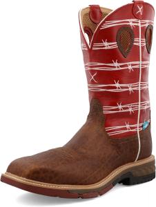 Ботинки Twisted X Men's 12 Western, Distressed Saddle & Ruby