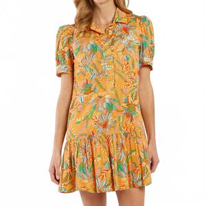 Мини-платье Harriet в цветочном принте "Павлиний закат" JUDE CONNALLY, Peacock Floral Sunset