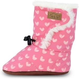 JAN & JUL Faux Fur Lined Winter Booties for Babies and Toddlers, Hearts