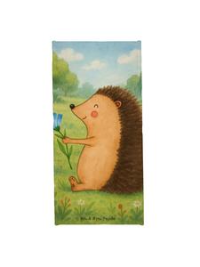 Mr. & Mrs. Panda Дорожное полотенце с рисунком ежика и цветов, без надписи, белого цвета