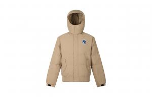 New Era Пуховая куртка унисекс, цвет хаки, с капюшоном, средней толщины