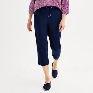 Утилитарные капри Petite twill pull-on Croft & Barrow, Seattle Navy