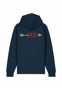 Толстовка на молнии ARROW BACK EMBROIDERY Mira Paris, темно-синий