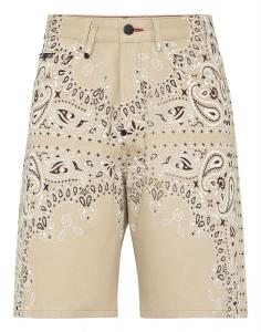 Джинсовые шорты Пейсли Бандана Philipp Plein, бежевый