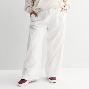 Широкие брюки из двойного муслина для подростков plus size So, Modern White