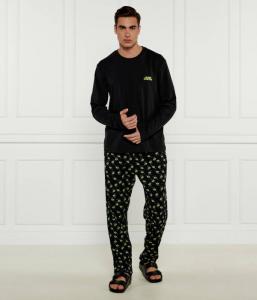 Кинотеатр длинный комплект пижамы Relaxed fit Hugo Bodywear, черный