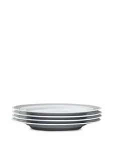 Набор из четырех тарелок с полосками 4-Bar Thom Browne, белый