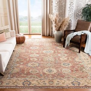 Ковер SAFAVIEH, 183 x 275 см, Samarkand Collection, Red & Beige, ручной работы из шерсти, идеально для помещений с высокой проходимостью в гостиной, спальне (SRK111B)