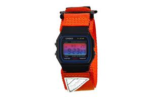 CASIO Мужские часы Retrofit Series с кварцевым механизмом и нейлоновым ремешком, черный циферблат