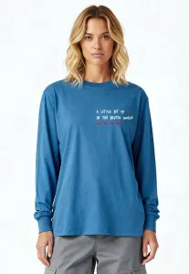 Футболка с длинным рукавом из плотной ткани с брутальной вышивкой. Mira Paris, Blue