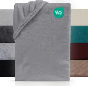 Простыня на резинке с пружинным блоком Cashmere Touch Boxspring, 180-200x200-220 см, теплая зимняя, серая Carpe Sonno