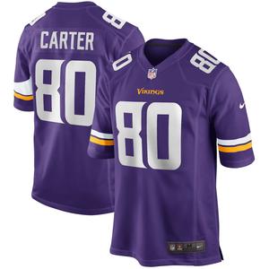 Мужская футболка Cris Carter Purple Minnesota Vikings Game для пенсионера Nike