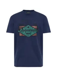 Футболка с принтом спереди Dsquared2, синий