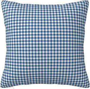 Paruiny Декоративная наволочка квадратная сине-белая клетка двусторонняя пушистая White