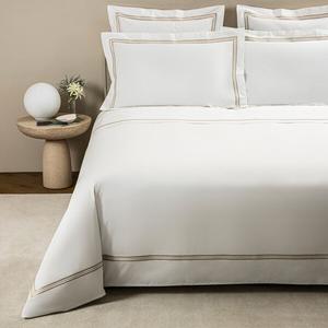 Пододеяльник Frette Triplo Bourdon из хлопкового поплина 230x230, белый/бежевый
