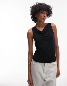 Майка Levi's Clea с рюшами и капюшоном черного цвета