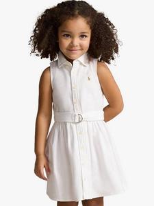 Детское хлопковое платье для повседневной носки Ralph Lauren, White