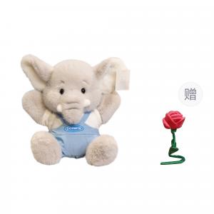 Тканевые плюшевые куклы Dumbo высотой 23см/32см MENGGEGE, Blue Bru Bru Elephant+Free Random Color Rose