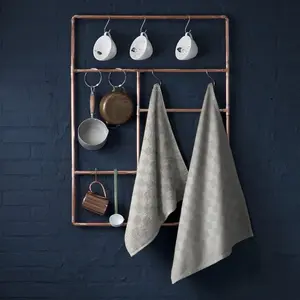 Кухонное полотенце Barbeque набор: 2 кухонных полотенца и 2 полотенца для посуды Ddddd, серо-коричневый