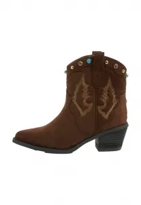 Ботинки в стиле вестерн для ковбоев/байкеров, стандартного кроя, надеваются через голову. Lipsy, Chocolate Brown