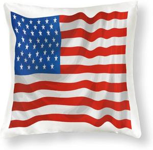 Custom Атласные наволочки для декоративных подушек квадратной формы Stars & Stripes, винтажный флаг США, со скрытой молнией Pattern-4