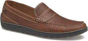 Мужские туфли Johnston Murphy Emmett Penny - Съемная формованная синтетическая стелька - Плоский силуэт Johnston & Murphy, Dark Tan Full Grain