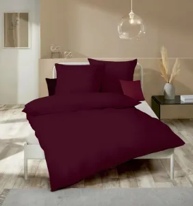 Комплект постельного белья Fine Flannel, однотонный, бордовый, бордо-красный, современный, вневременной, разные размеры: 155x220 см Kaeppel
