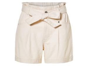 Женские джинсовые шорты esmara с высоким поясом в виде бумажного пакета, кремовый