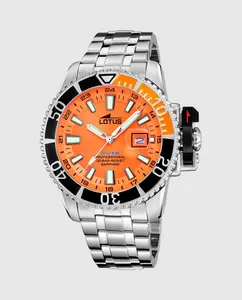 Мужские часы 18938/2 Diver в серебристой стали LOTUS, серебряный