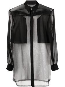 Rick Owens полупрозрачная рубашка, черный