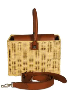 Сумка-шоппер из рафии MAX MARA, нейтральный