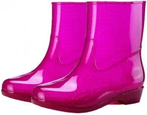 Женские дождевые обувь мягкая противоскользящая высокие всесезонные безподкладочные желейные разноцветные водонепроницаемые ботинки для работы Rfmfkkg, Red