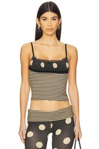 Топ в полоску со сборками Jaded London, цвет polka dot