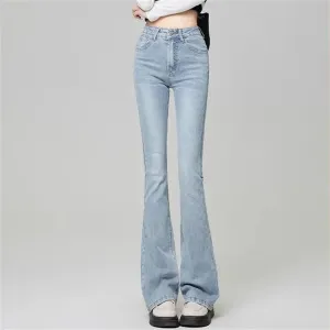 Женские джинсы с высокой талией и стразами Casual