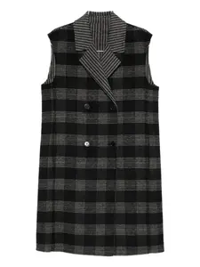 Клетчатый двубортный жилет TWINSET, черный
