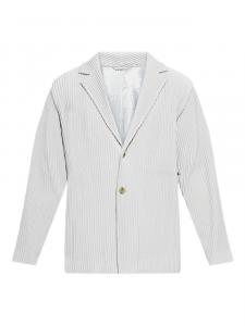 Плиссированный однобортный пиджак Homme Plissé Issey Miyake, серый