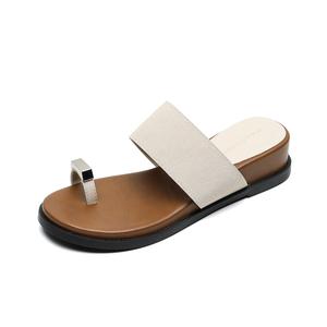 Сандалии с одним ремешком женские QITUMAUL, Apricot[Platform Height Increasing 4Cm]