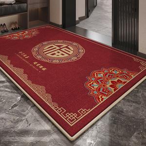 Budis Ковер 80х120 см из мутонового бархата, не скользящий, грязеотталкивающий, для входа, на удачу, красный