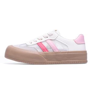 Кеды, скейтборд обувь женская низкая La Chapelle, бежевый/розовый