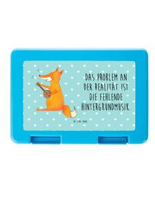 Mr. & Mrs. Panda Гитара в виде лисы из ланчбокса с надписью, выполненной в бирюзовых пастельных тонах