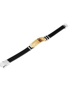 Adeliás Кожаный браслет унисекс, 20 см, черный